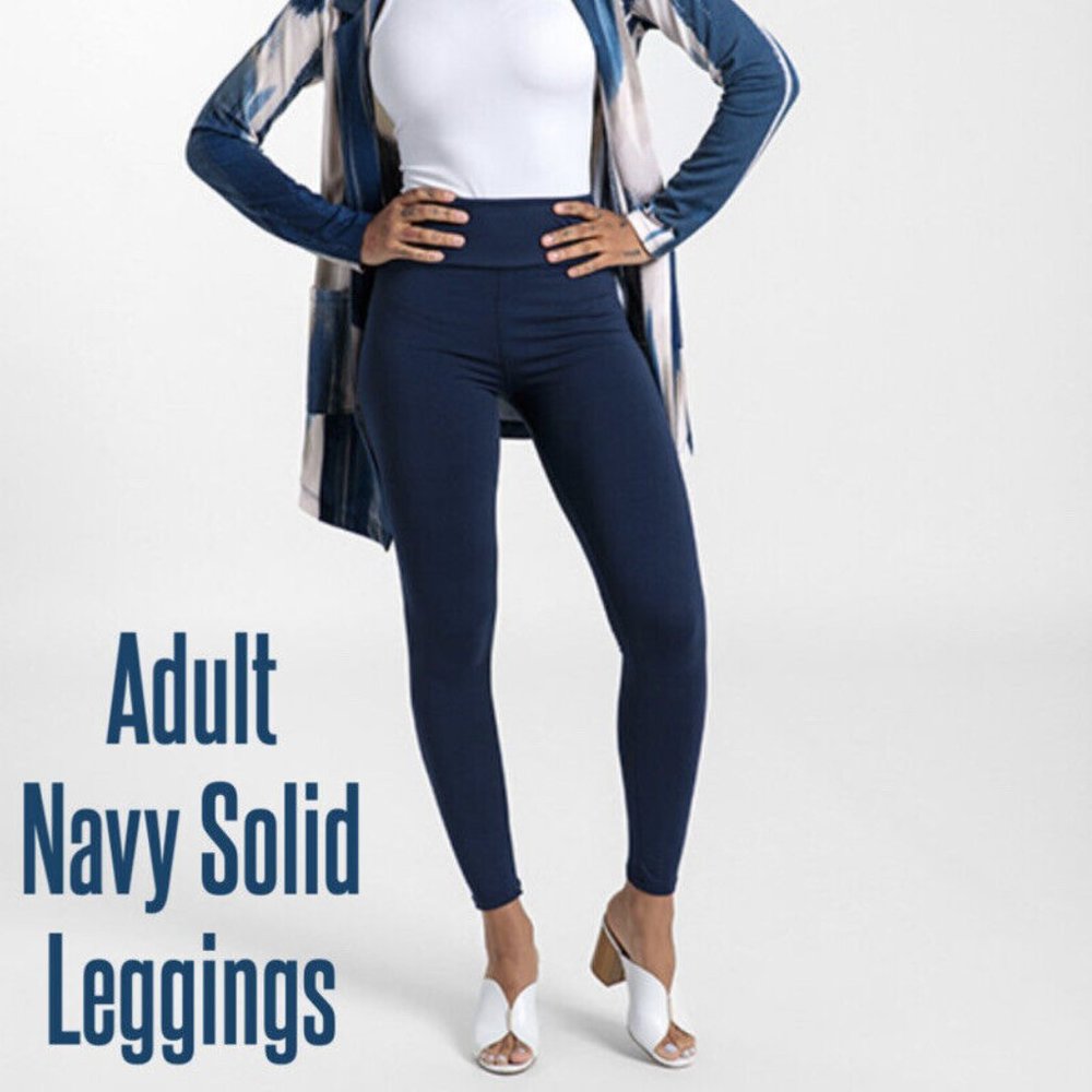 TC2 LuLaRoe Tall & Curvy2 Leggings Versatile Solid Navy Blue NWT - Picture 2 of 4
